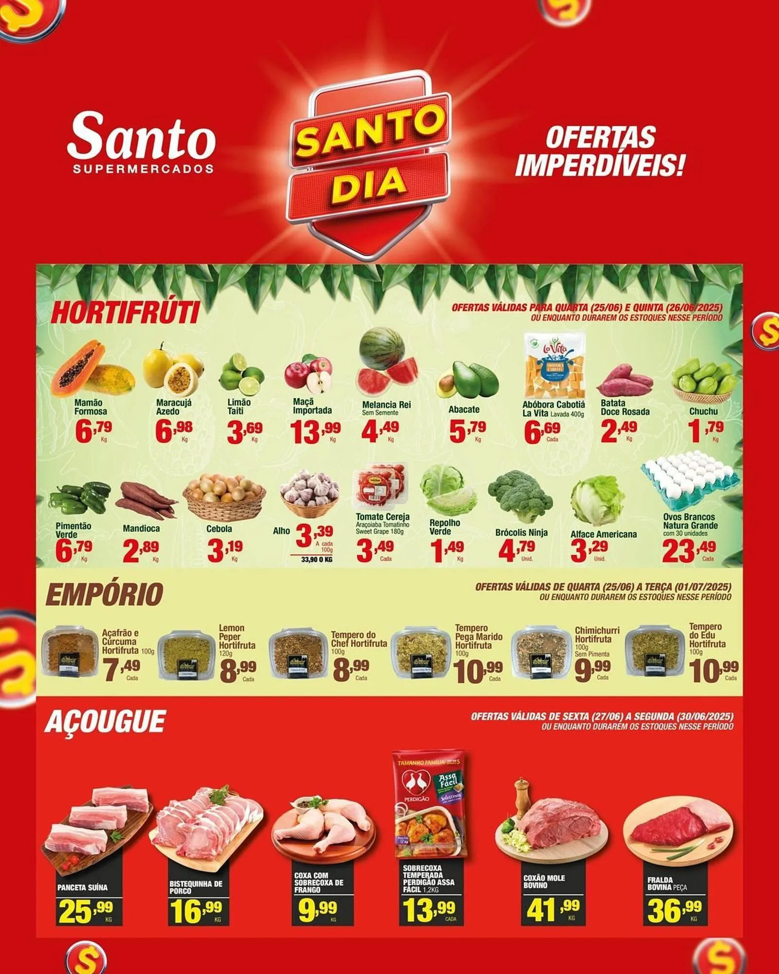 Encarte de Catálogo Santo Supermercados 25 de junho até 1 de julho 2025 - Pagina 1