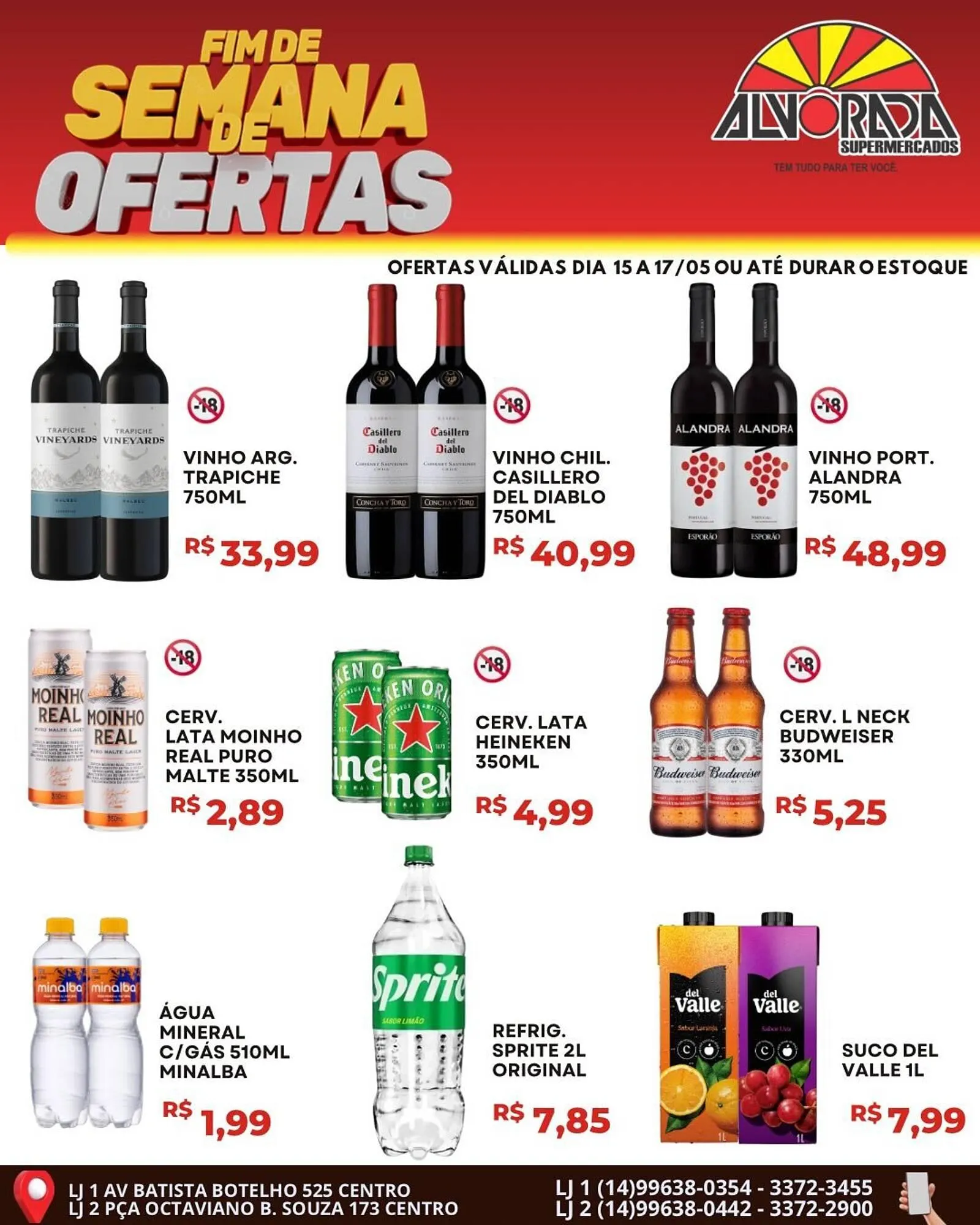 Encarte de Catálogo Alvorada Supermercados 15 de maio até 17 de maio 2026 - Pagina 1