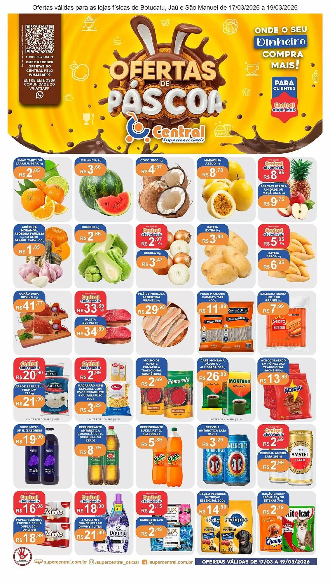 Encarte de Catálogo Central Supermercados 17 de março até 19 de março 2026 - Pagina 1