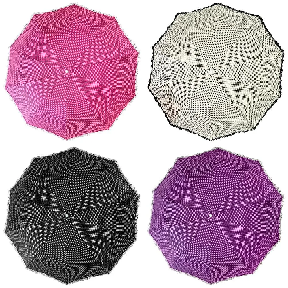 Sombrinha Manual 10 Varetas Ferro Estampa Poá Capinha Poliamida Nylon Sortido 123x68,8cm LM1934-honeyhome