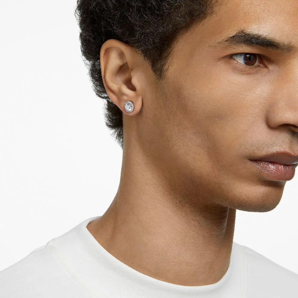 Brincos stud Constella, Lapidação redonda, Pavé, Branco, Lacado a ródio