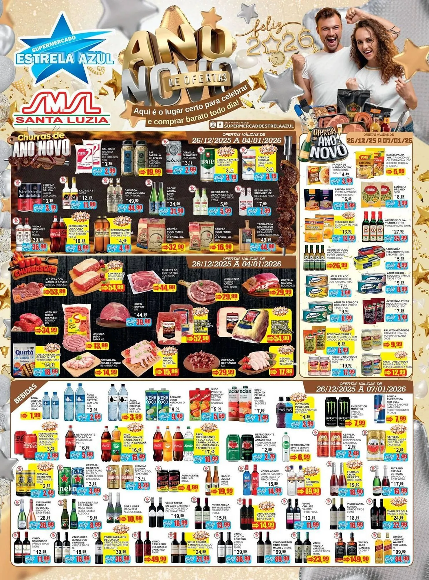 Encarte de Folheto Supermercado Estrela Azul 26 de dezembro até 7 de janeiro 2026 - Pagina 1