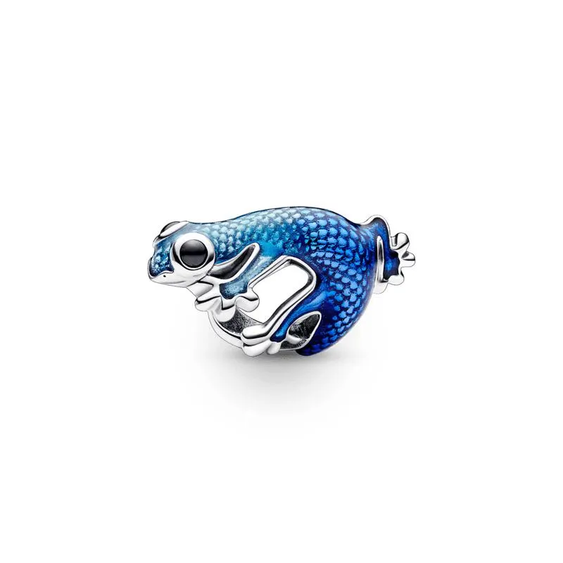 Charm Lagarto Azul Metálico