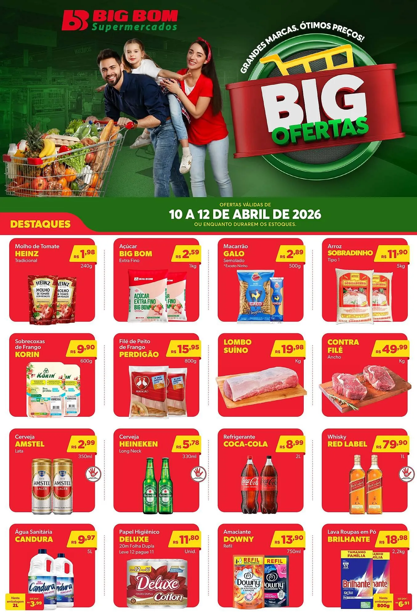 Encarte de Catálogo Big Bom Supermercados 10 de abril até 12 de abril 2026 - Pagina 1