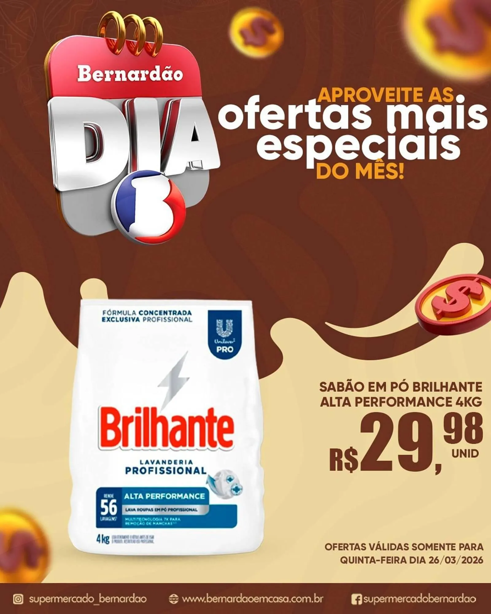 Encarte de Catálogo Supermercado Bernardão 26 de março até 26 de março 2026 - Pagina 1