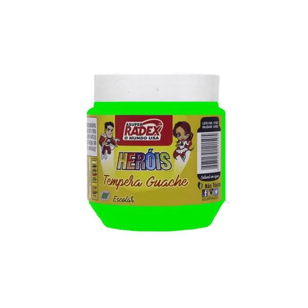 Tinta Guache Neon Asuper 220ml Verde - Radex