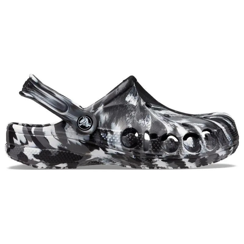 Sandália Crocs Baya Marbled Clog BLACK/WHITE