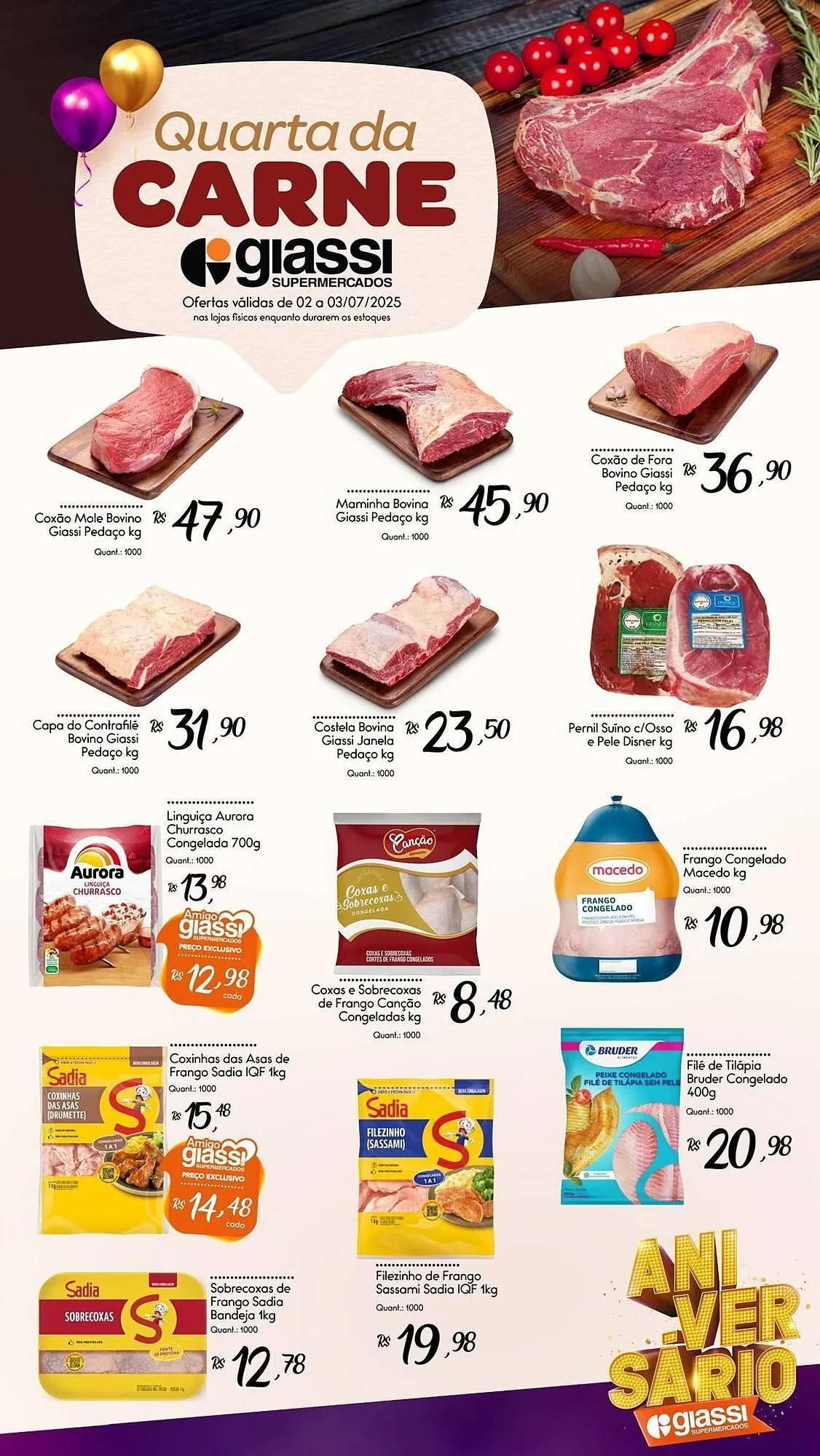 Encarte de Catálogo Giassi Supermercados 2 de julho até 3 de julho 2025 - Pagina 1