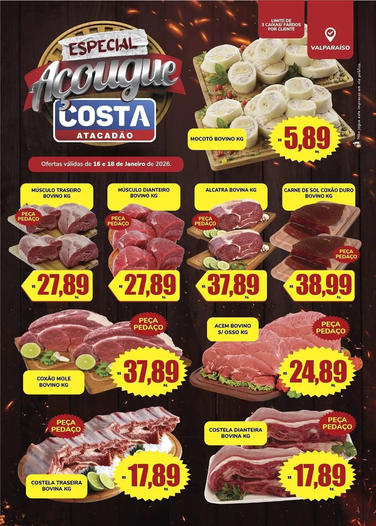 Encarte de Tabloide Costa Atacadão 16 de janeiro até 18 de janeiro 2026 - Pagina 1