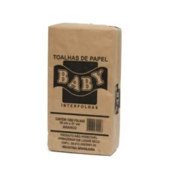 Papel Toalha Interfolha 2 Dobras Baby 20x21cm PT 1000 FL