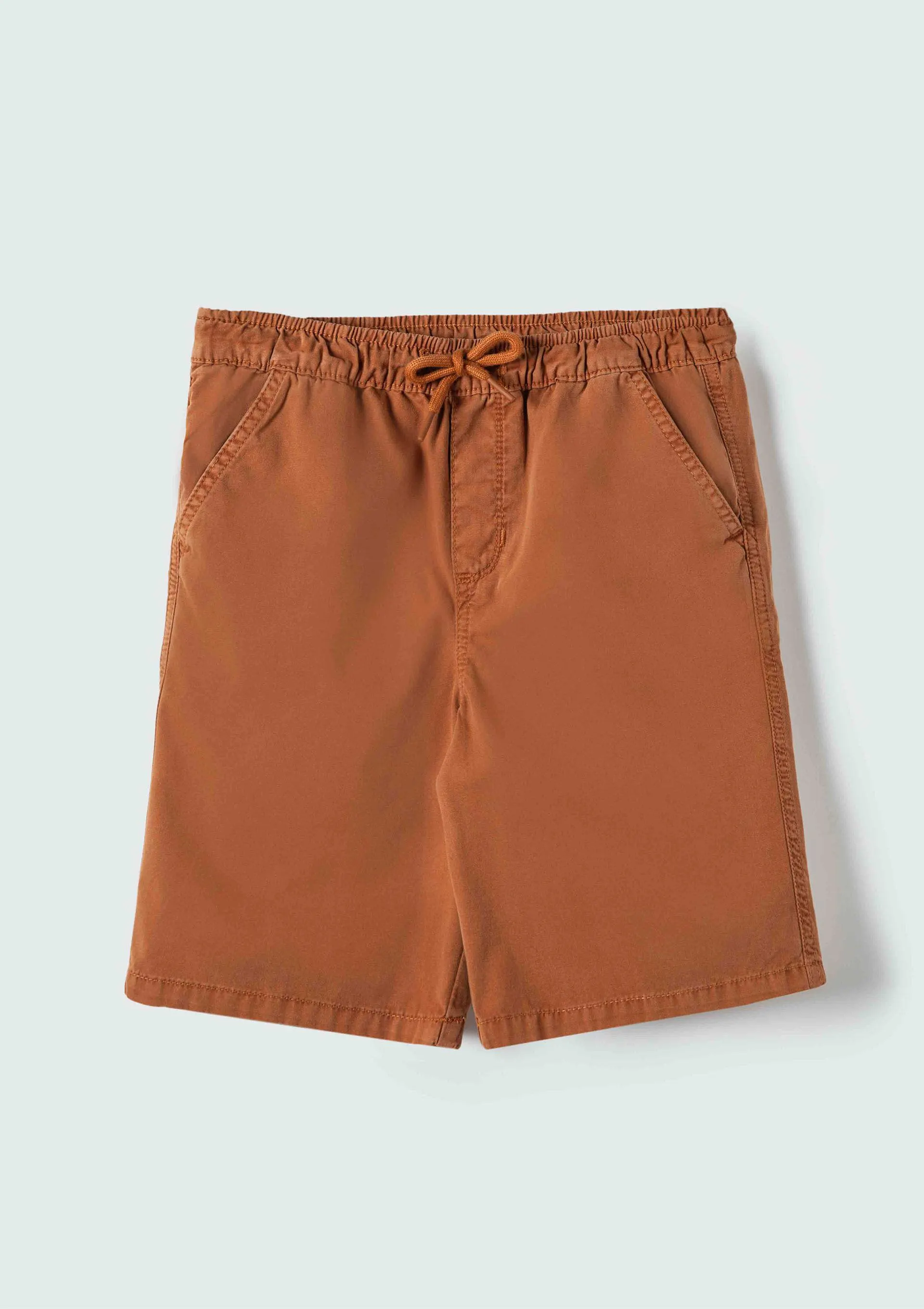 Bermuda Infantil Menino Em Sarja - Marrom