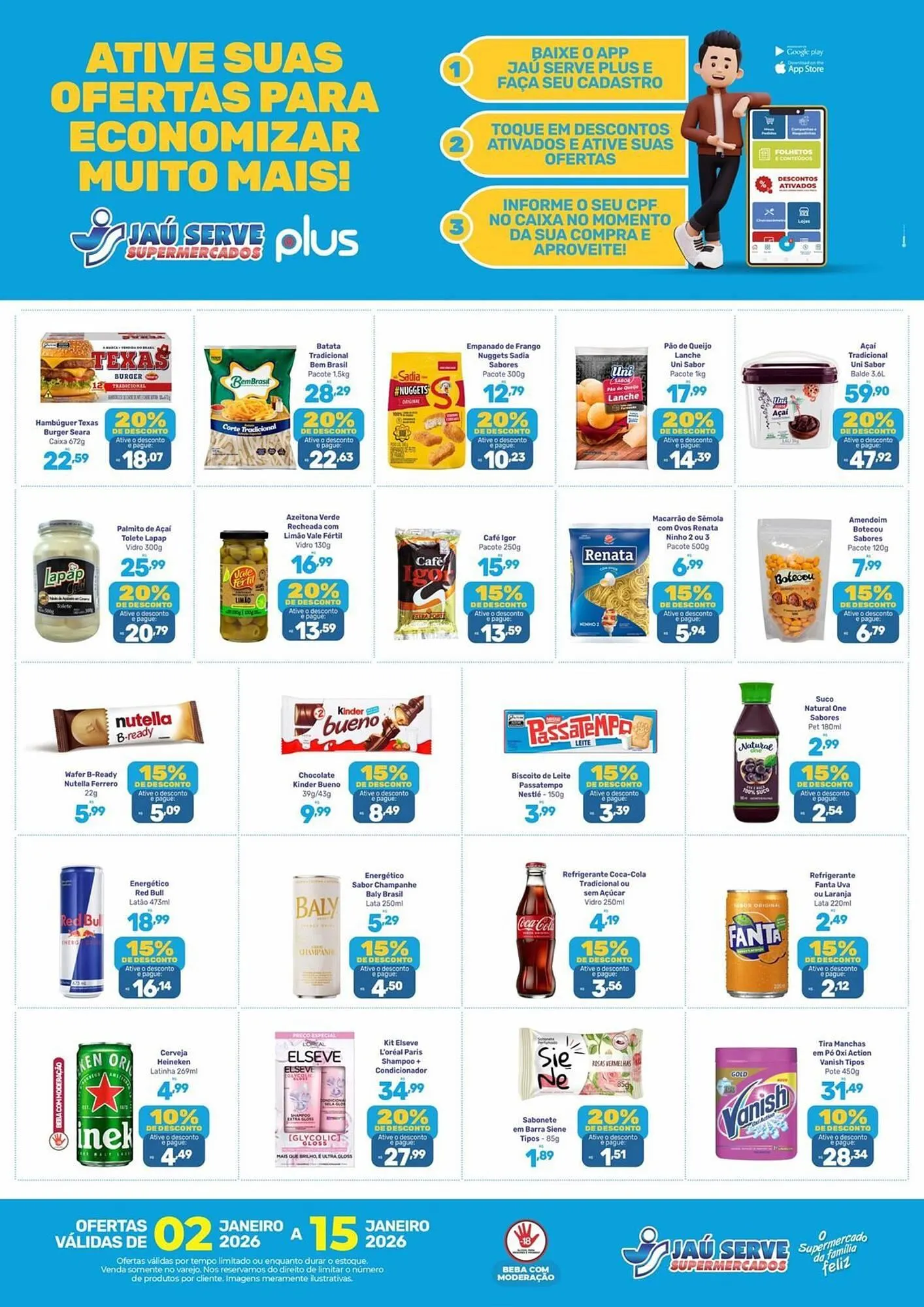 Encarte de Catálogo Supermercados Jau Serve 5 de janeiro até 15 de janeiro 2026 - Pagina 1