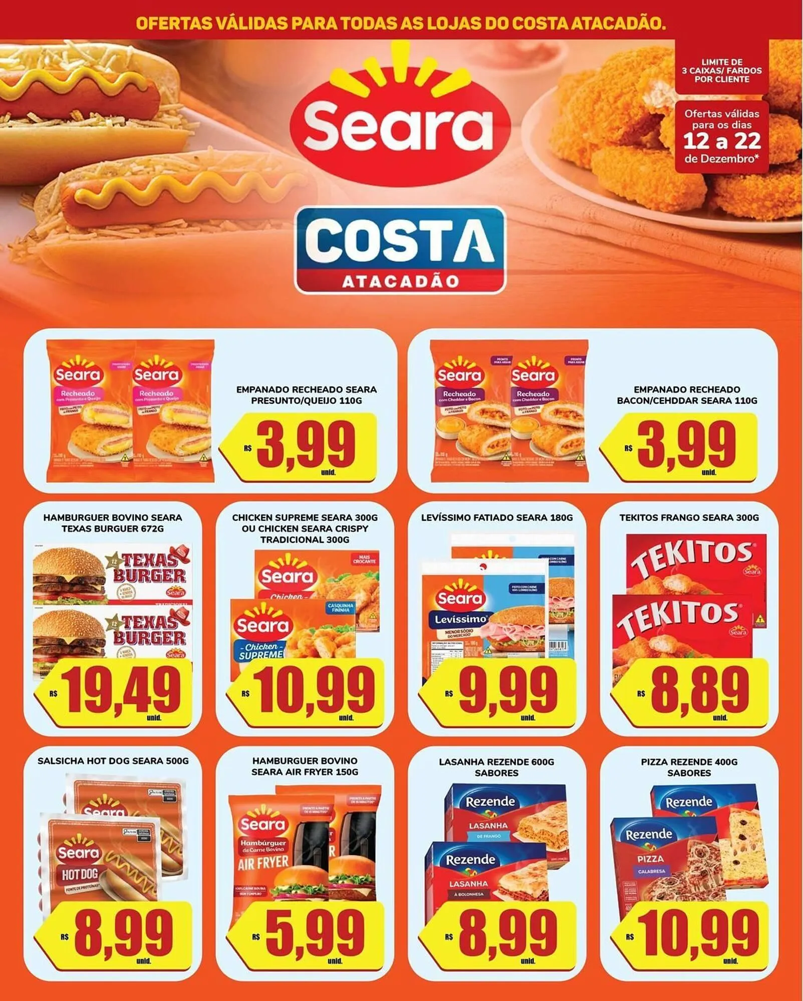 Encarte de Tabloide Costa Atacadão 12 de dezembro até 22 de dezembro 2025 - Pagina 1