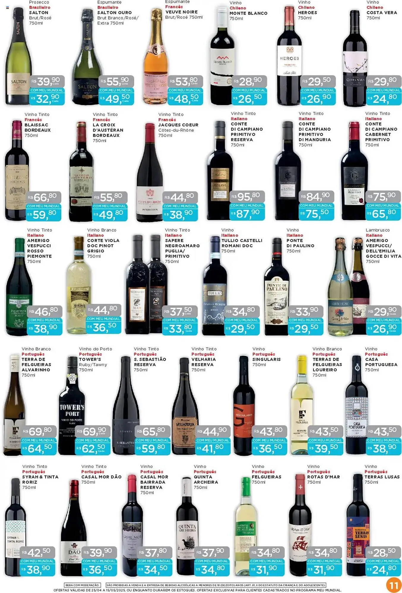 Encarte de Catálogo Supermercados Mundial 25 de abril até 15 de maio 2025 - Pagina 11