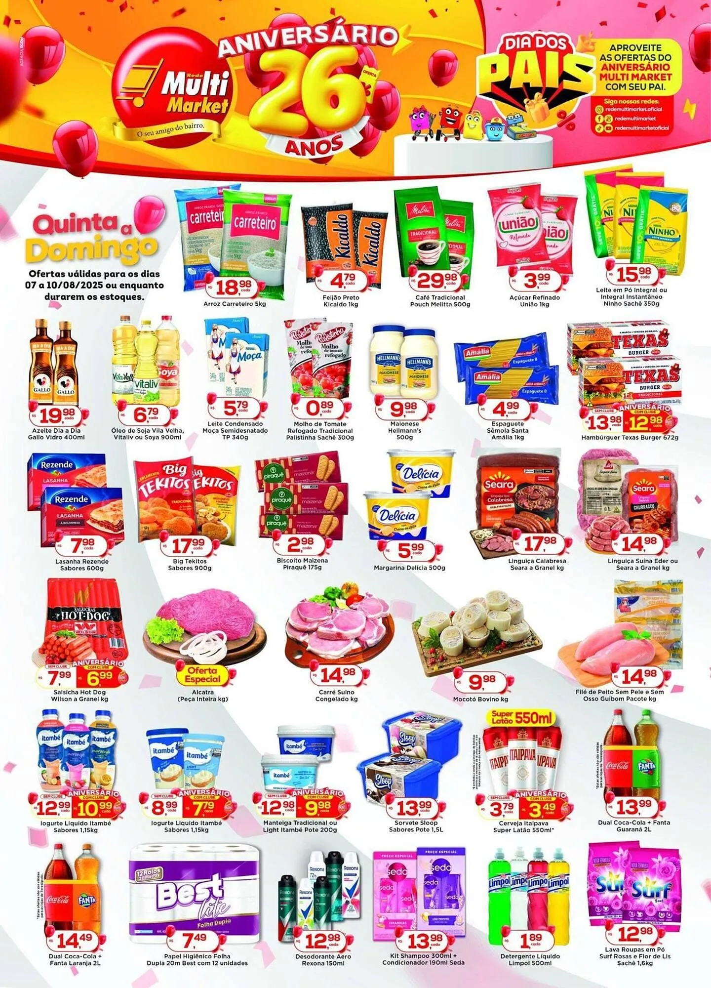 Encarte de Catálogo Rede Multi Market 7 de agosto até 10 de agosto 2025 - Pagina 1