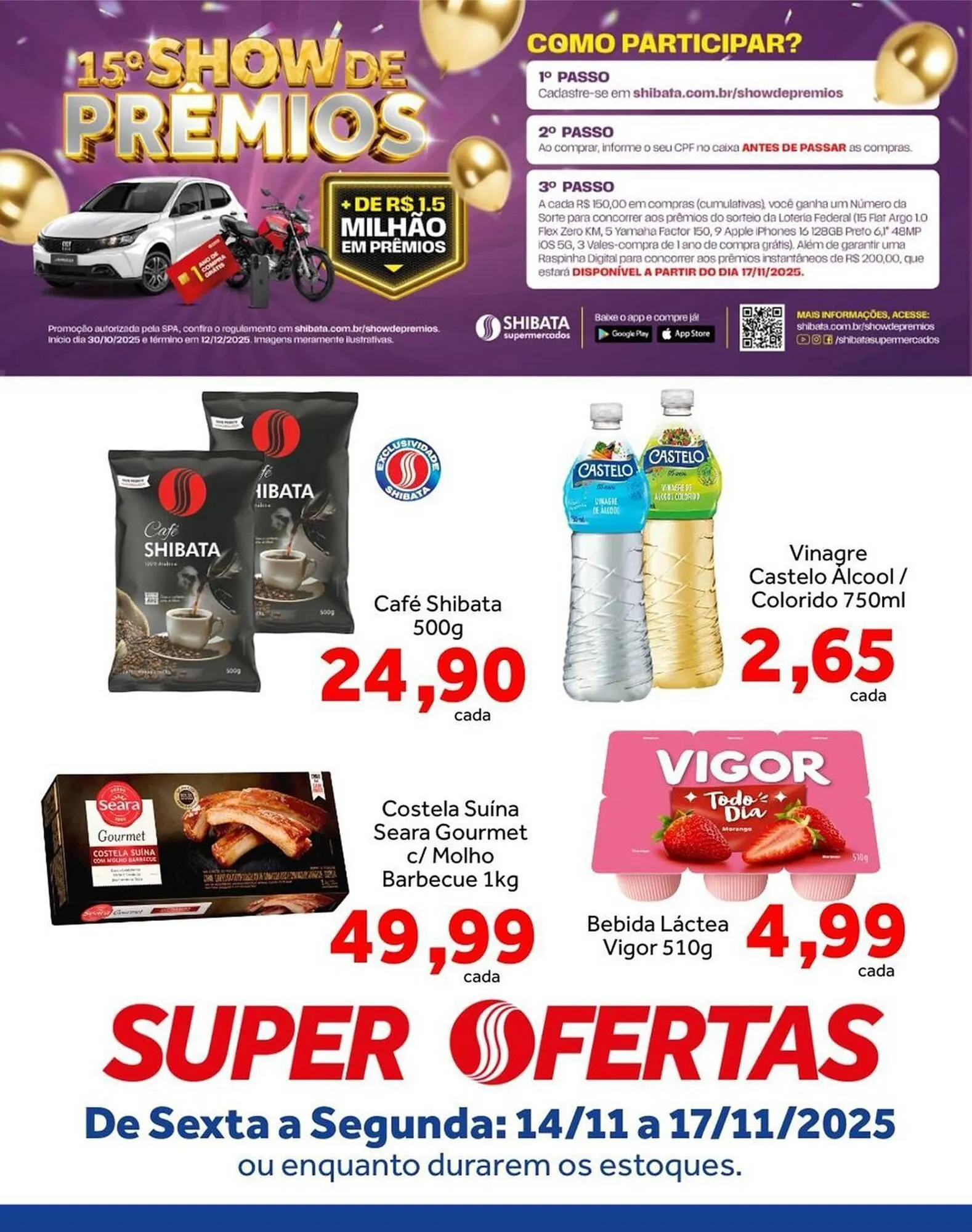 Encarte de Folheto Shibata Supermercados 14 de novembro até 17 de novembro 2025 - Pagina 1