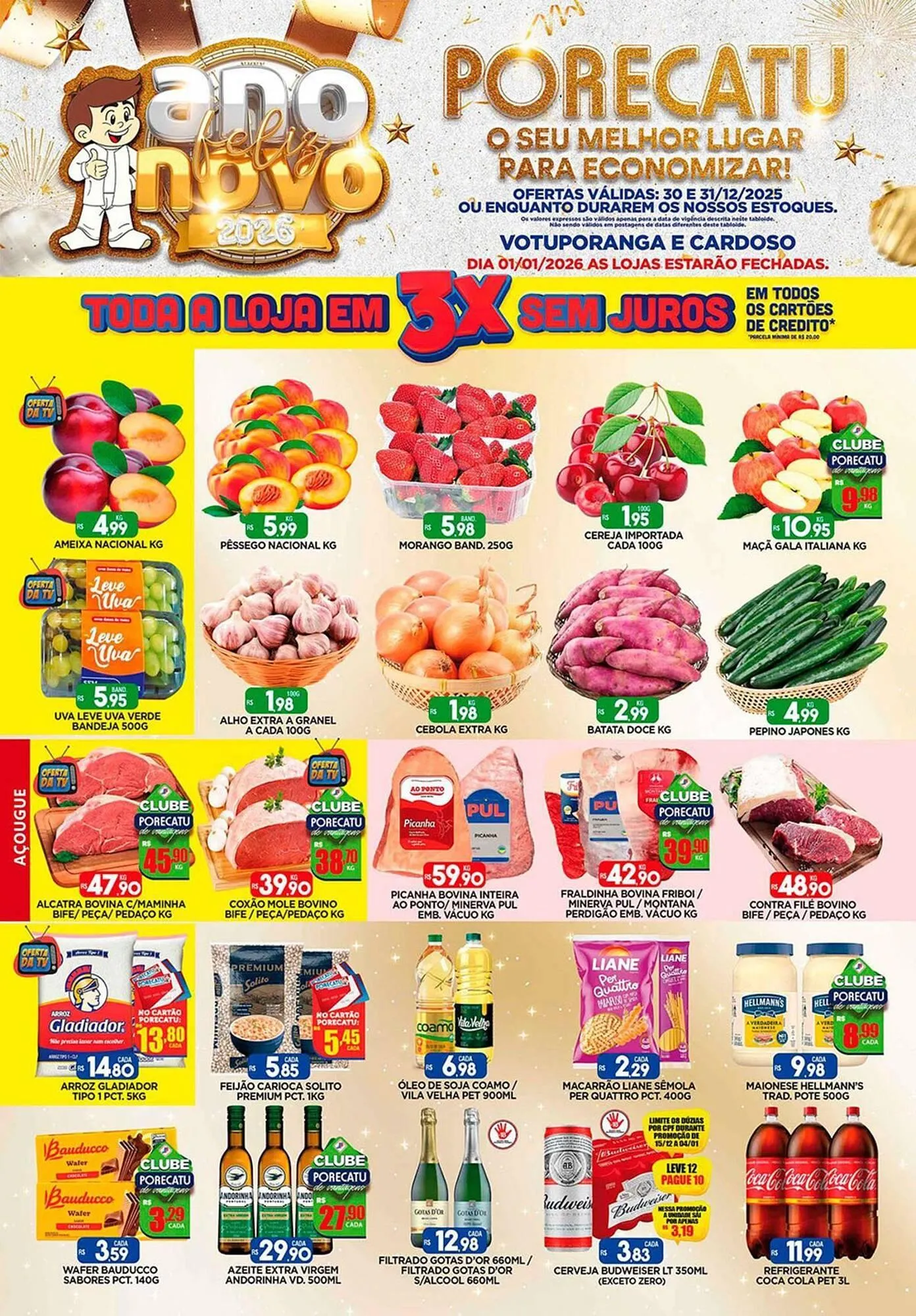 Encarte de Catálogo Supermercado Porecatu 30 de dezembro até 31 de dezembro 2025 - Pagina 1