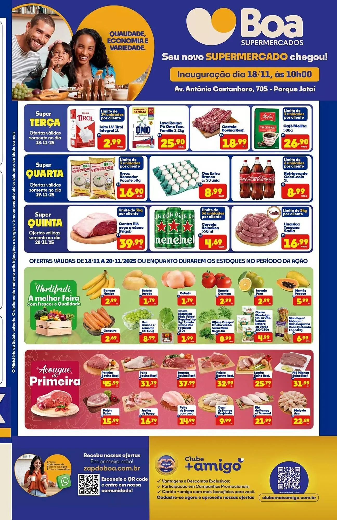 Encarte de Tabloide Boa Supermercados 18 de novembro até 20 de novembro 2025 - Pagina 1