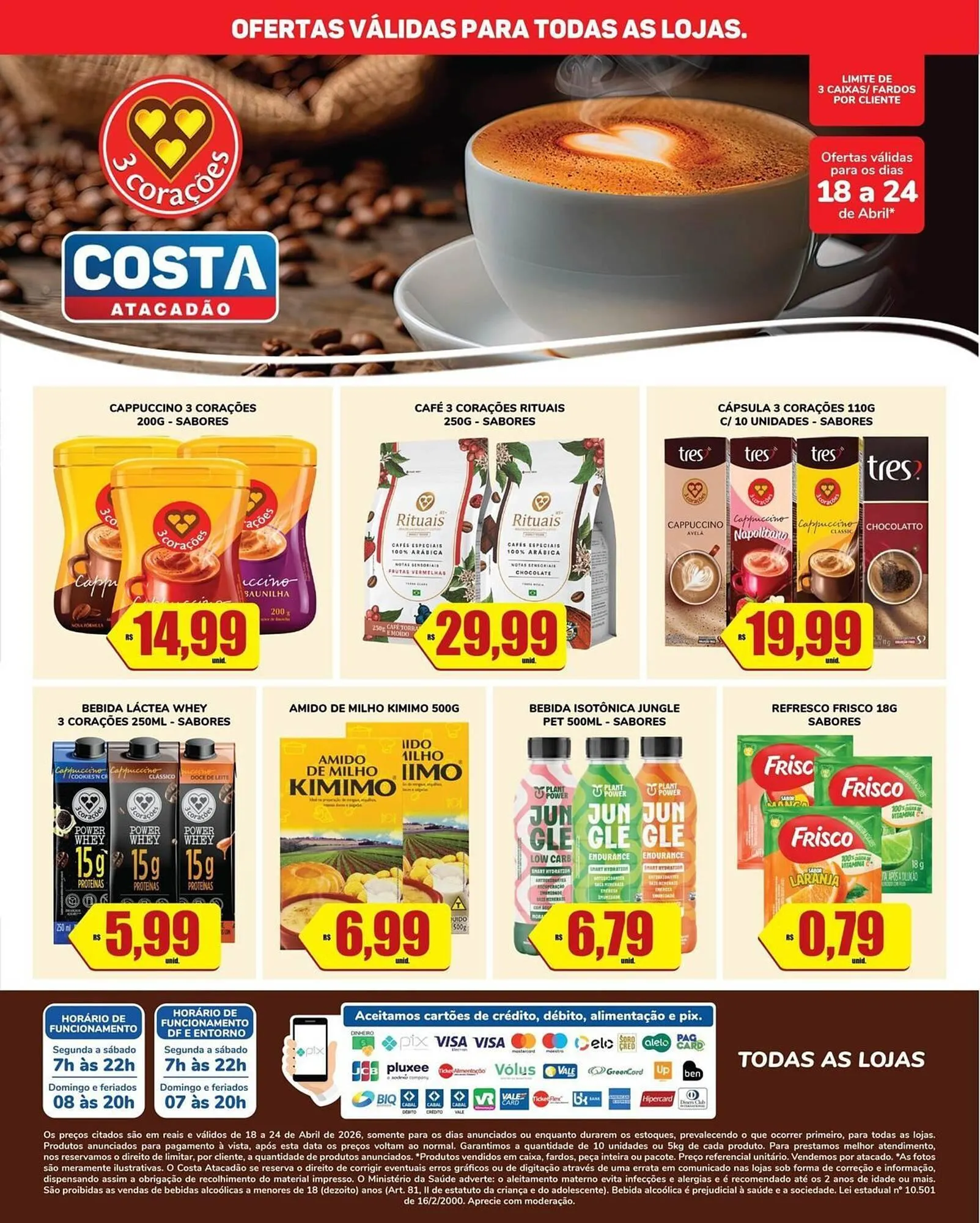 Encarte de Tabloide Costa Atacadão 18 de abril até 24 de abril 2026 - Pagina 1