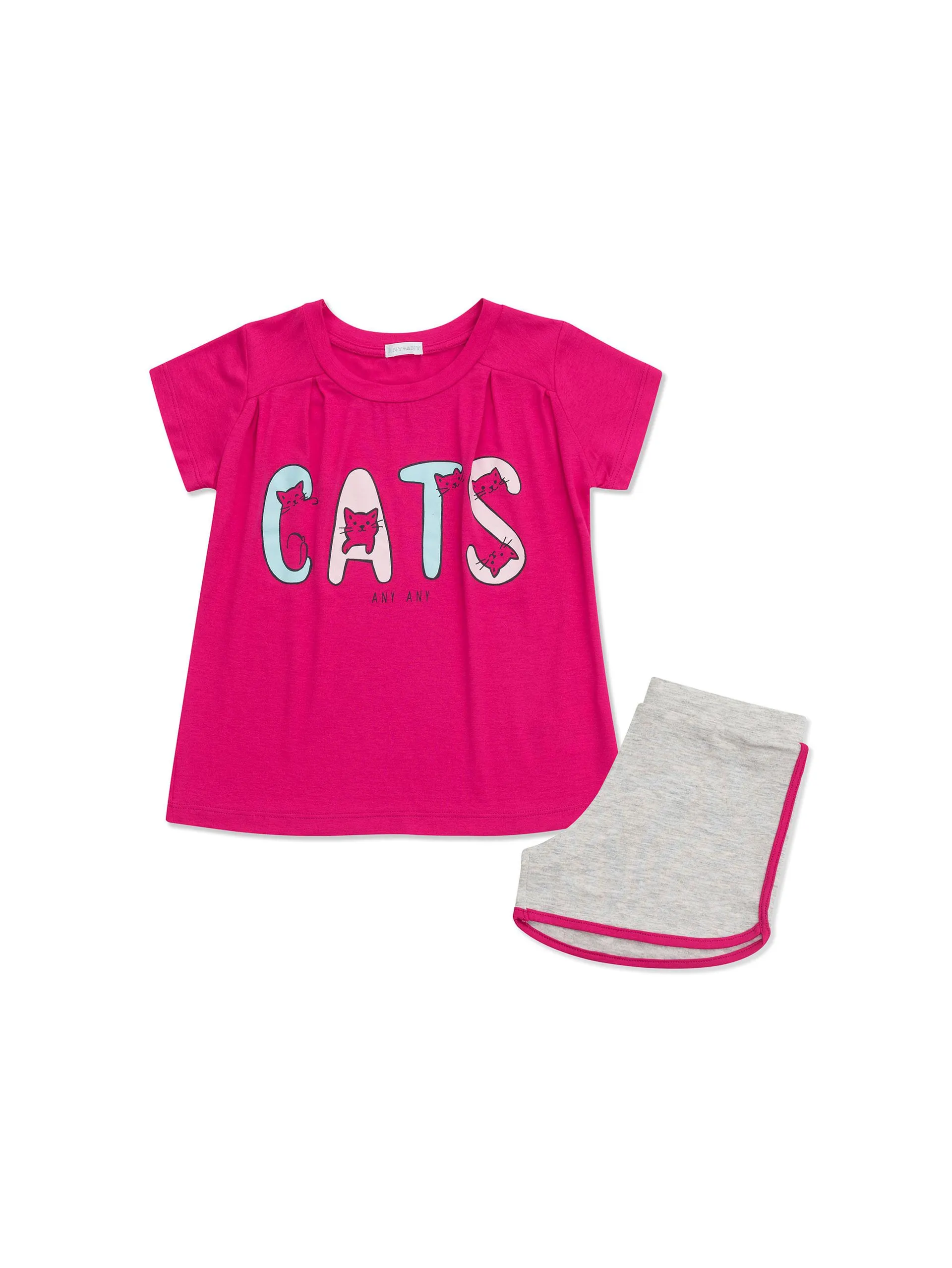 Short Doll Manga Curta Infantil Gatinha Pink