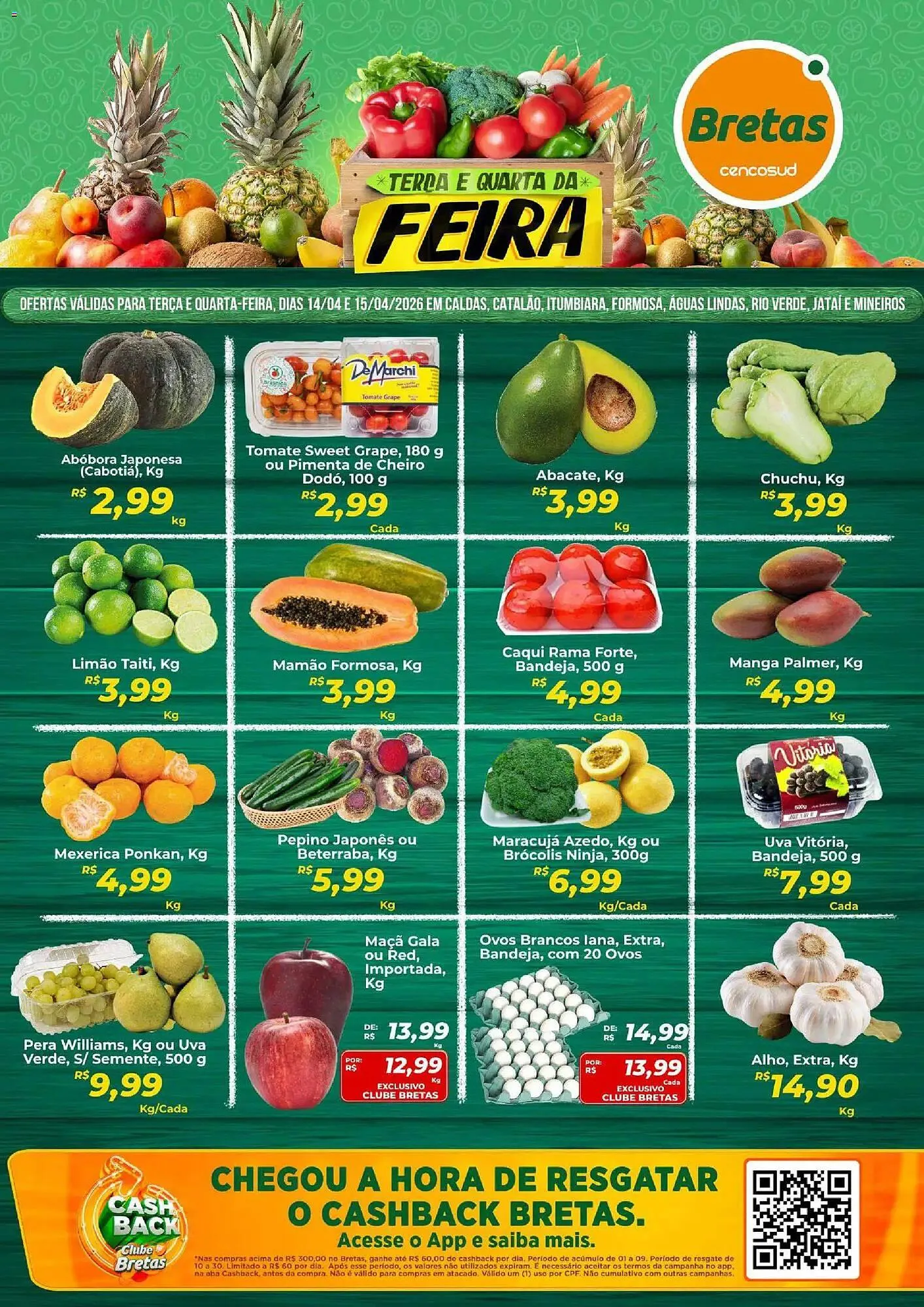 Encarte de Catálogo Supermercados Bretas 14 de abril até 16 de abril 2026 - Pagina 1