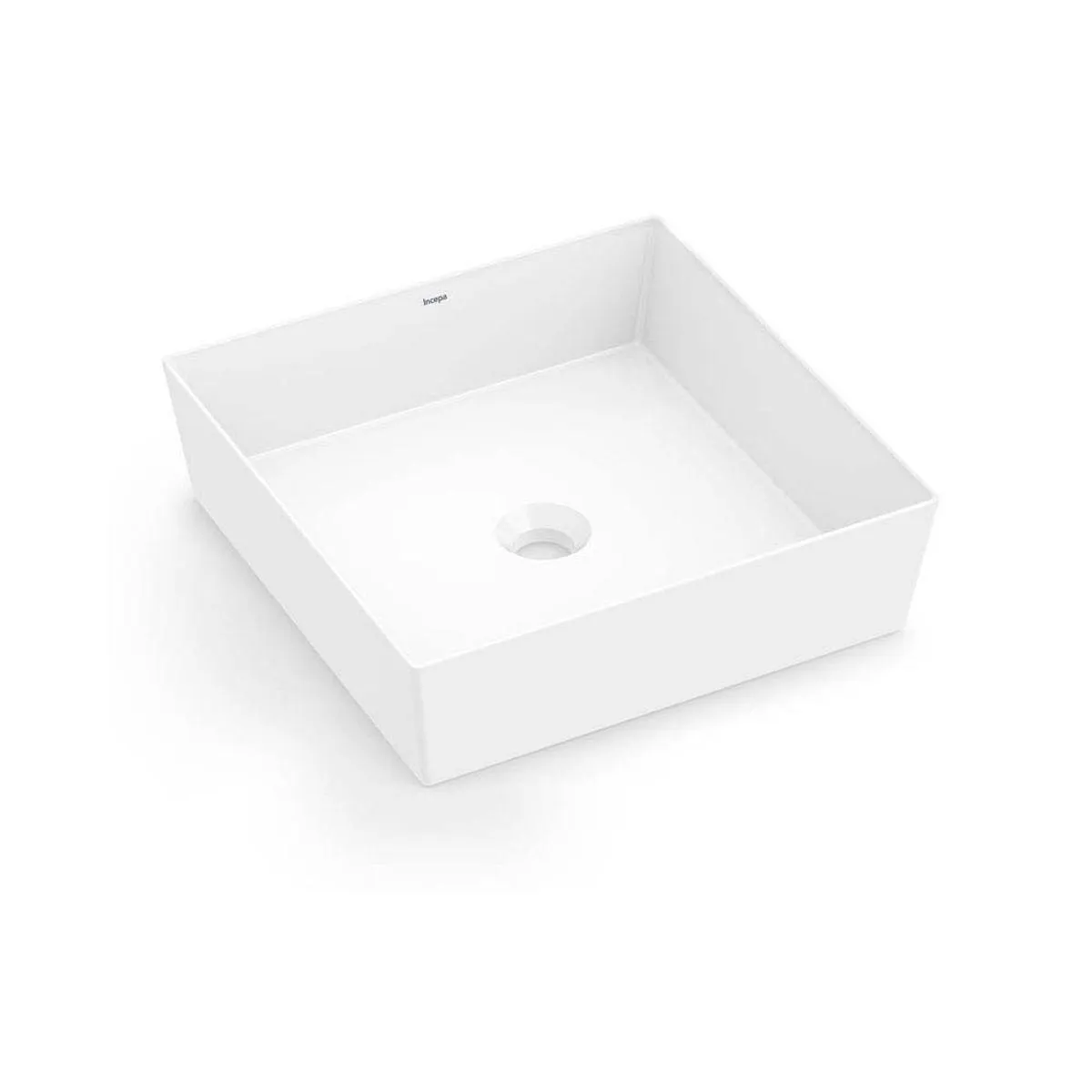 Cuba para Banheiro de Apoio Incepa Quadrada Platinum 38X38cm Sem Mesa Branca