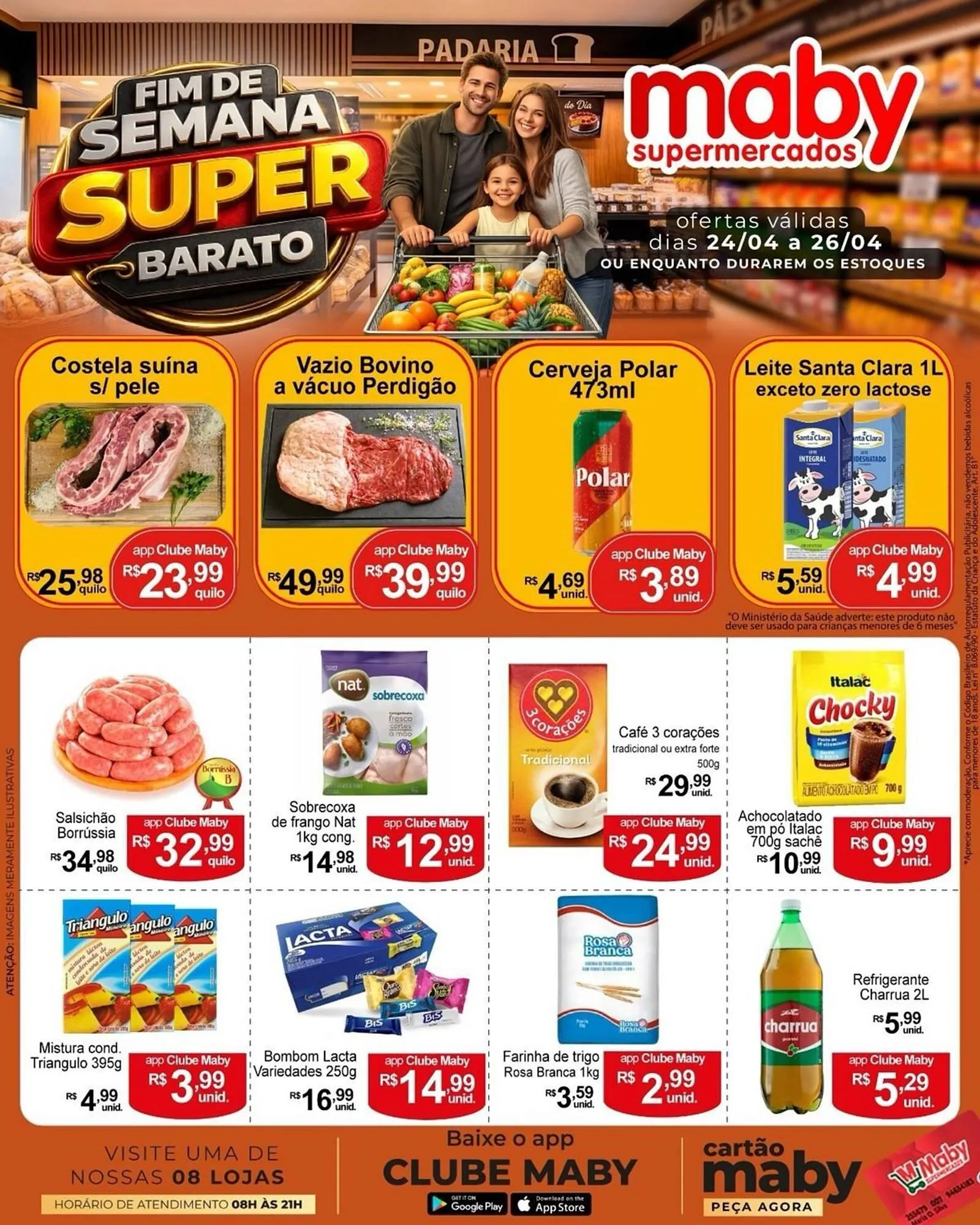 Encarte de Catálogo Maby Supermercados 24 de abril até 26 de abril 2026 - Pagina 1