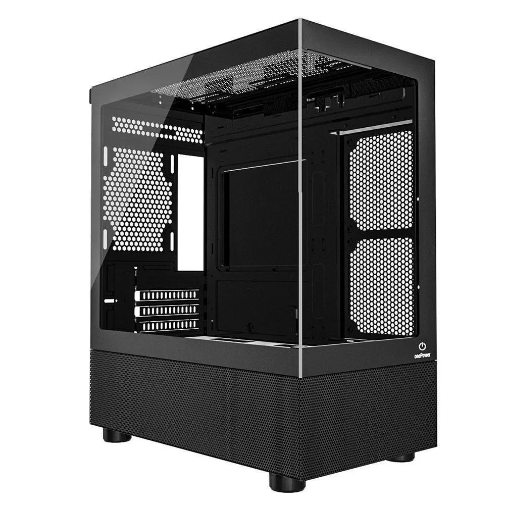 Gabinete gamer crystal preto cc-202b vidro temperado, ONEPOWER