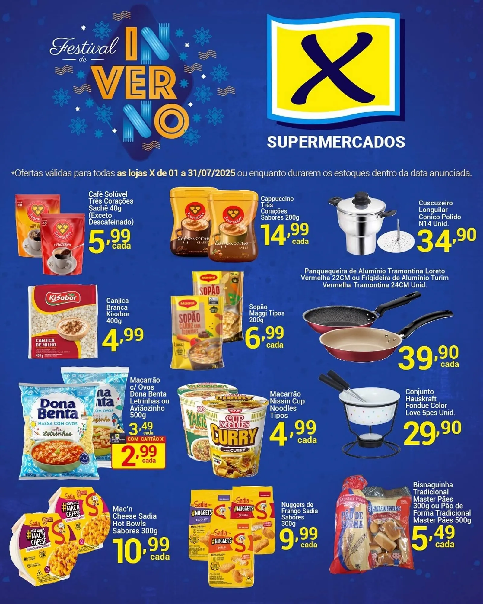Encarte de Catálogo X Supermercados 1 de julho até 31 de julho 2025 - Pagina 1