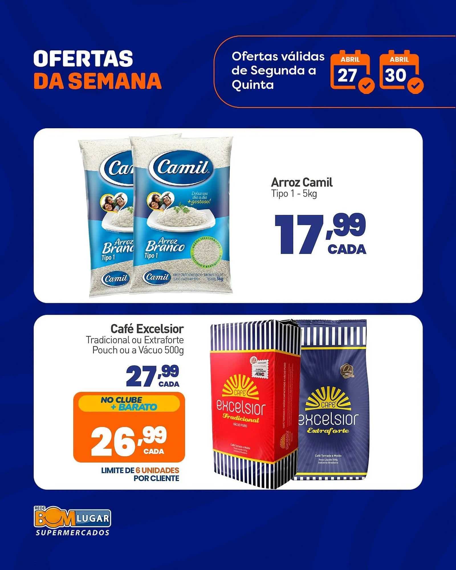 Encarte de Folheto Rede Bom Lugar 28 de abril até 30 de abril 2026 - Pagina 1