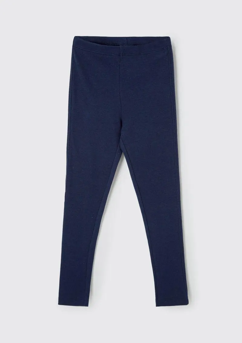 Calça Legging Básica Infantil Menina Em Ribana - Azul