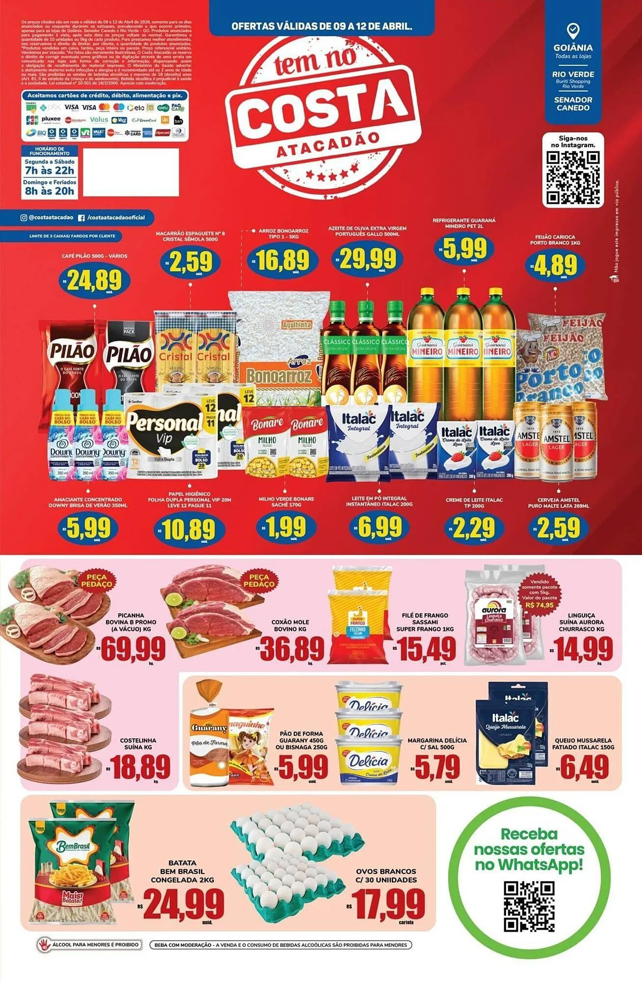 Encarte de Tabloide Costa Atacadão 9 de abril até 12 de abril 2026 - Pagina 1