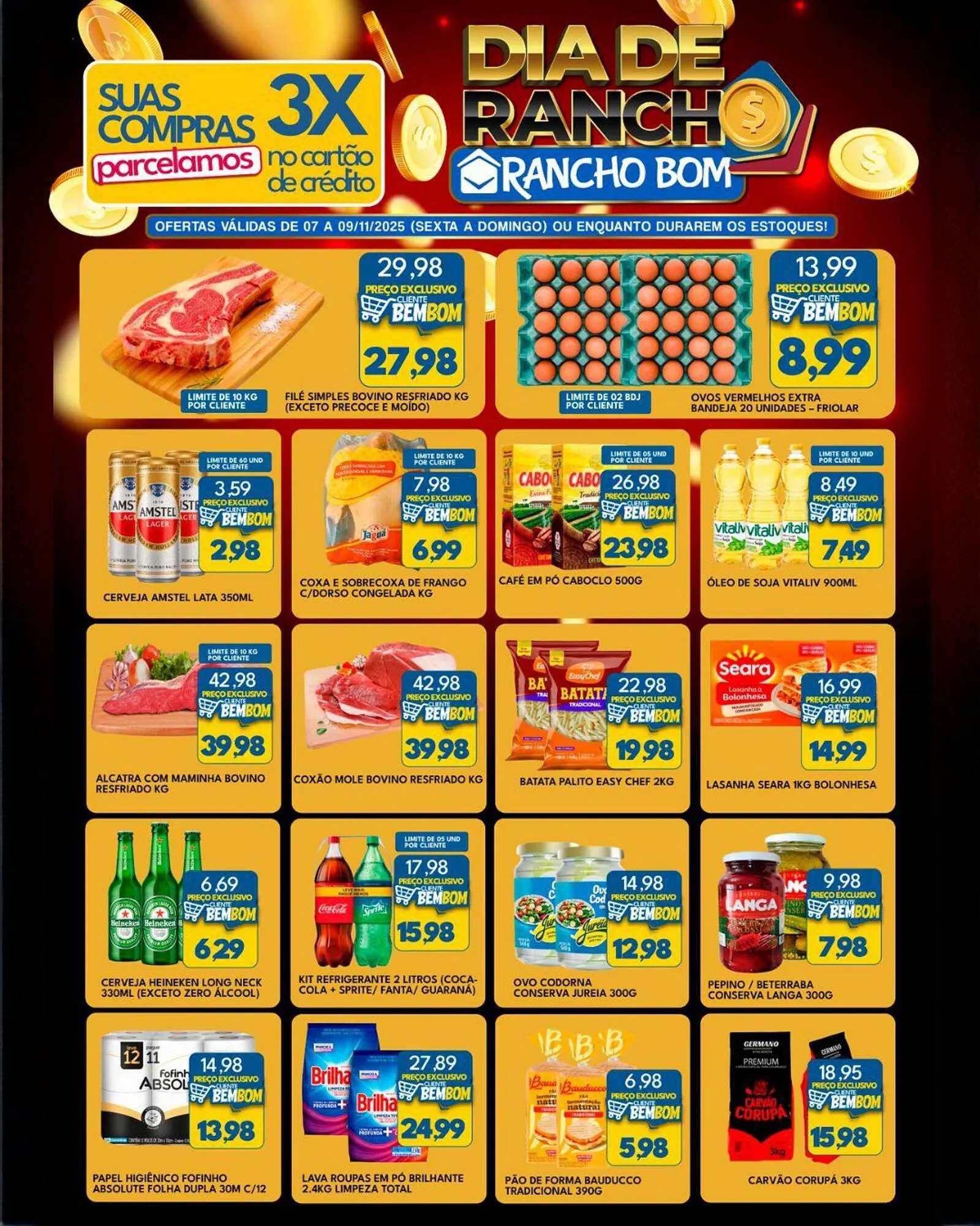 Encarte de Catálogo Rancho Bom Supermercados 7 de novembro até 9 de novembro 2025 - Pagina 1