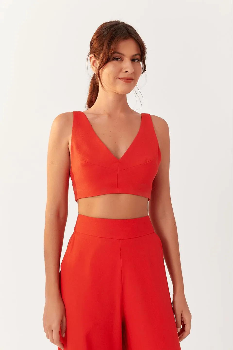 Top Linho Decote V Bf