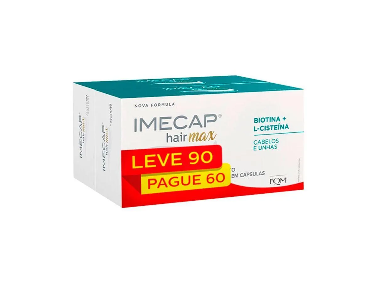 Suplemento Alimentar Imecap Hair Max Cabelos e Unhas Leve 90 Pague 60 Cápsulas