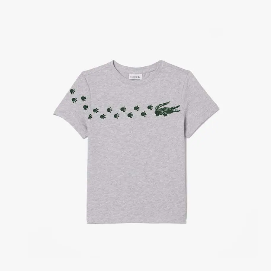 Camiseta Infantil de Algodão com Estampa de Crocodilo