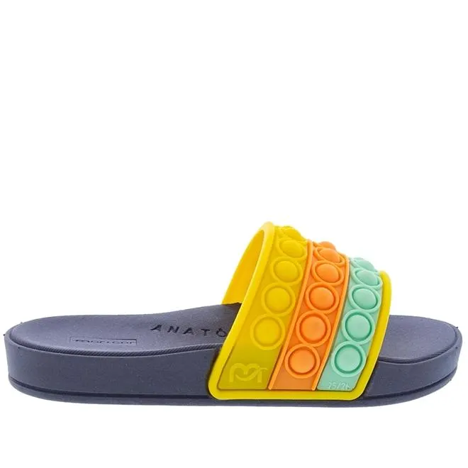 Slide Infantil Mar & Cor Listras Color + Pop It