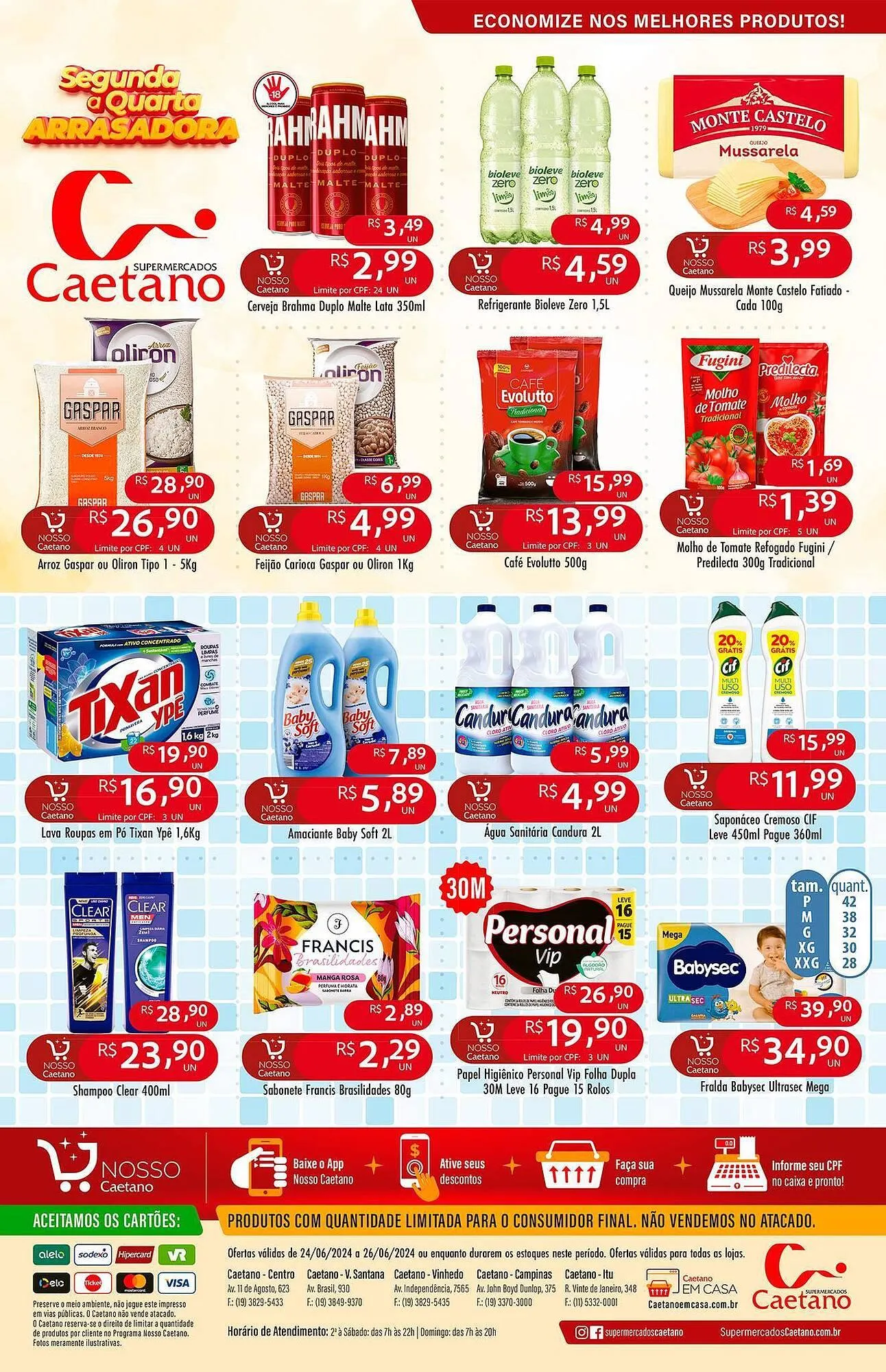Encarte de Catálogo Supermercados Caetano 24 de junho até 26 de junho 2024 - Pagina 2