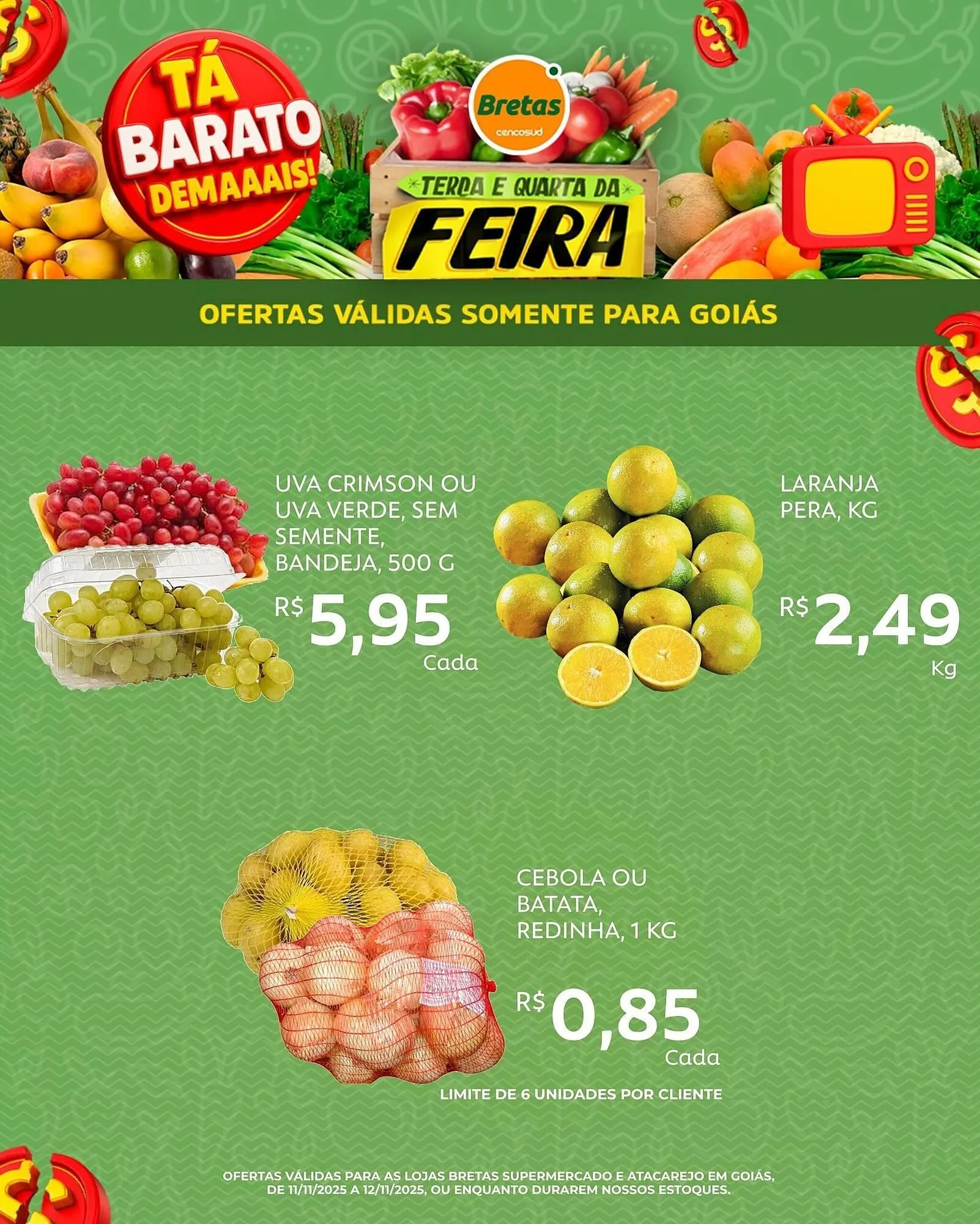 Encarte de Catálogo Supermercados Bretas 11 de novembro até 12 de novembro 2025 - Pagina 1