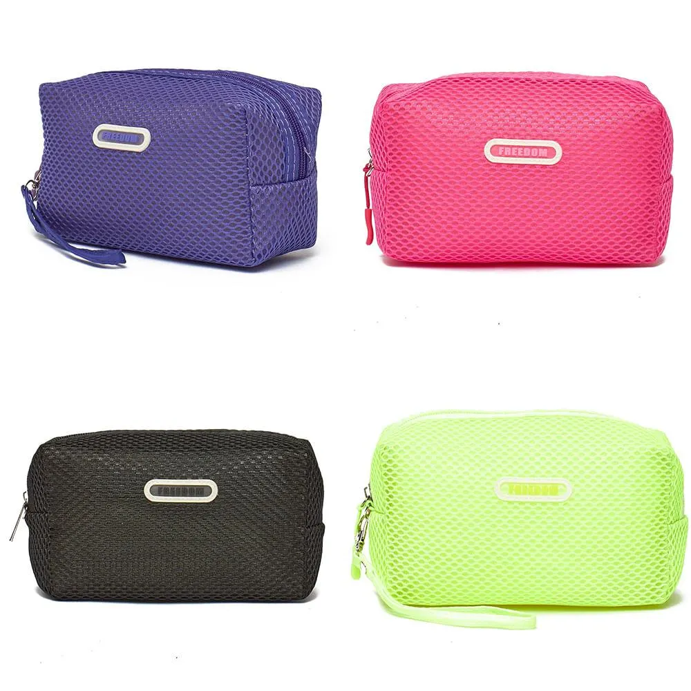 Necessaire Freedom 1 Zíper Alça de Mão Poliéster Telado Sortida NS2402 - Qualis