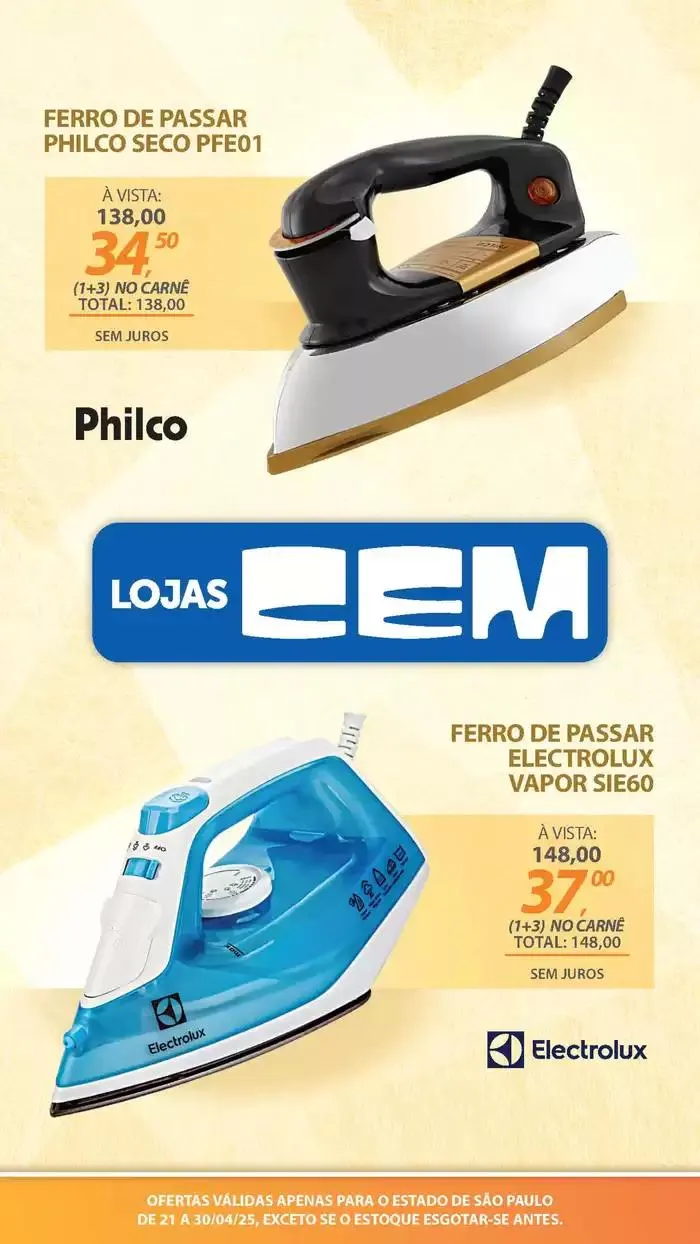 Encarte de Encarte Lojas Cem 18 de abril até 30 de abril 2025 - Pagina 115