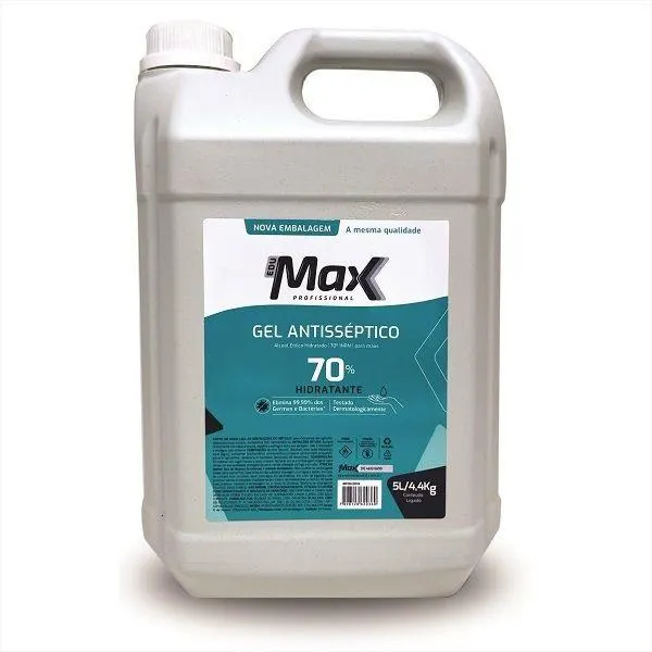 Álcool em Gel Edumax 70% Antisséptico para Mãos 5L 1 UN