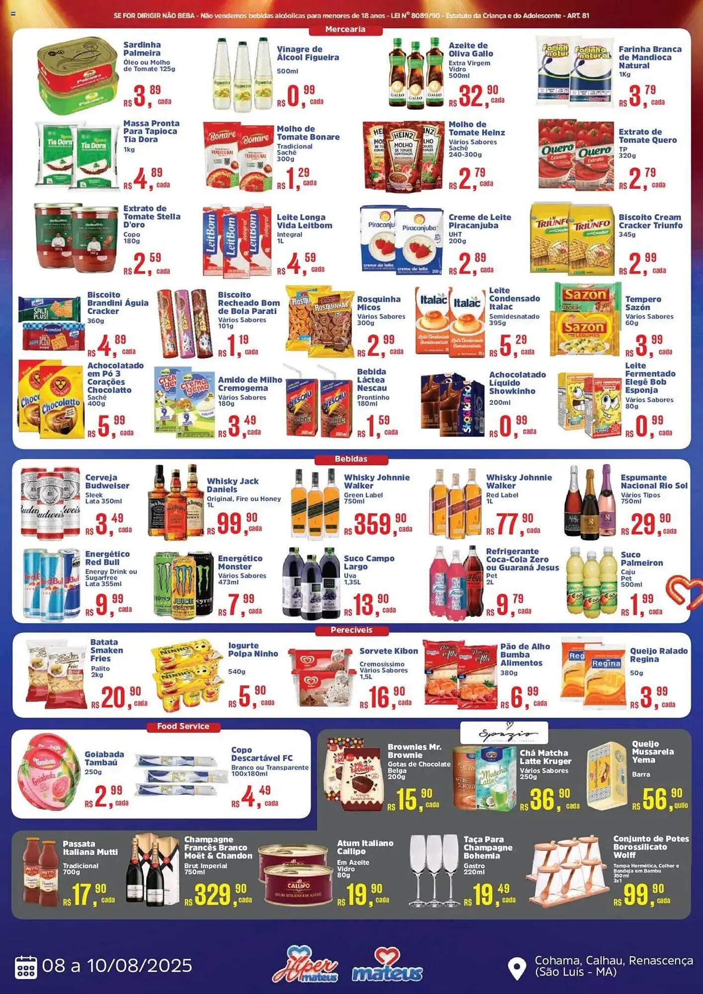 Encarte de Catálogo Supermercados Mateus 8 de agosto até 10 de agosto 2025 - Pagina 2