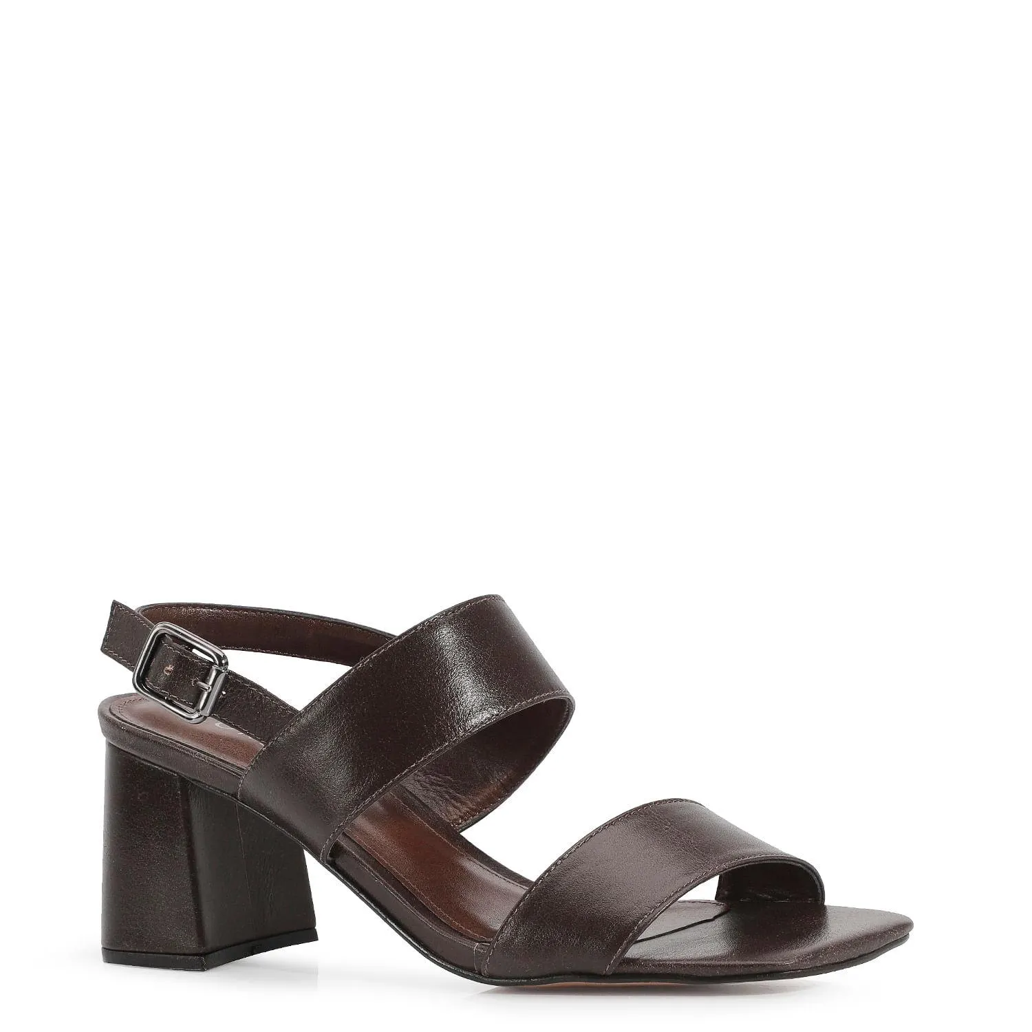 Sandália Couro Estonado Marrom