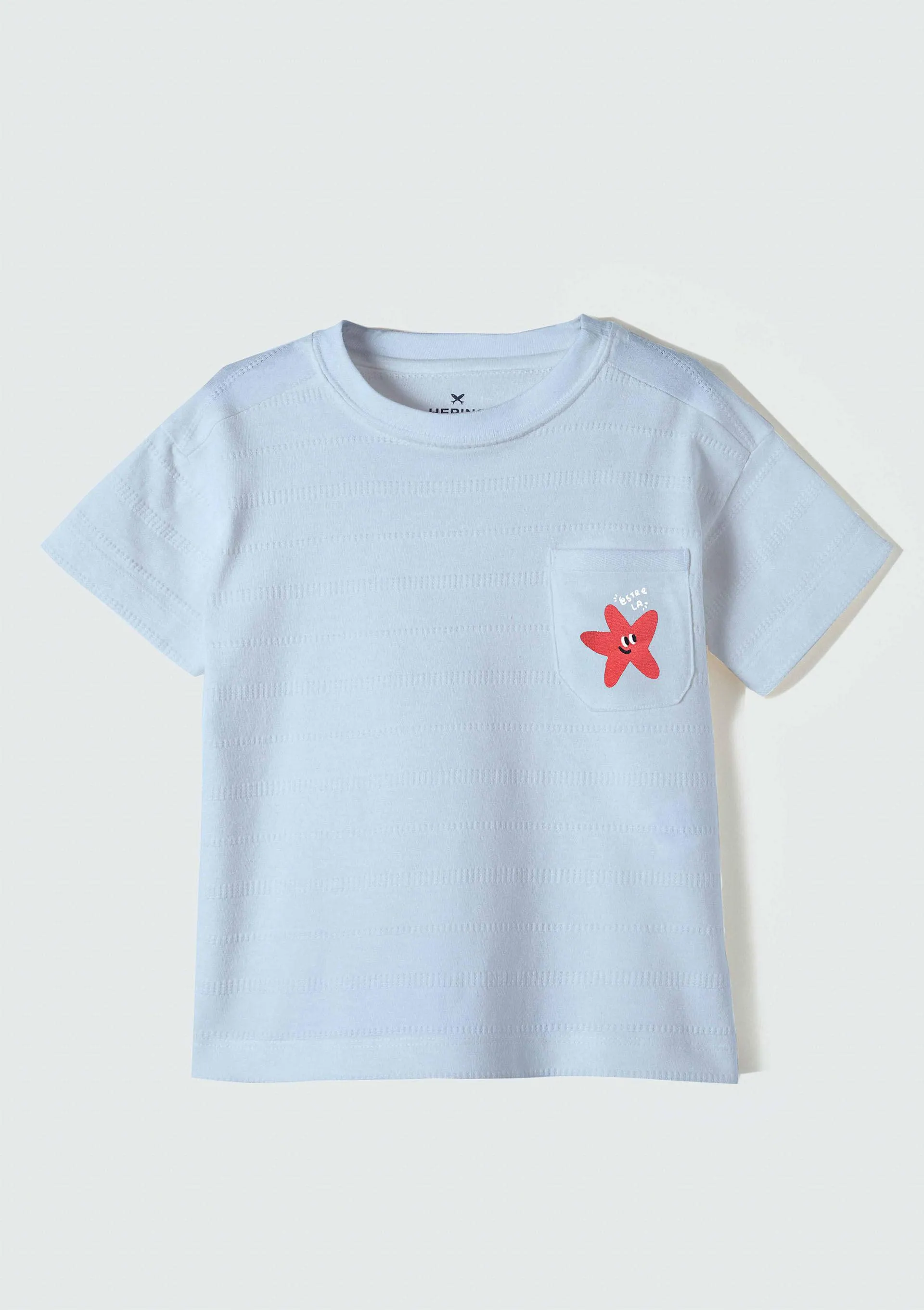 Camiseta Infantil Menino Toddler Manga Curta Com Bolso - Azul