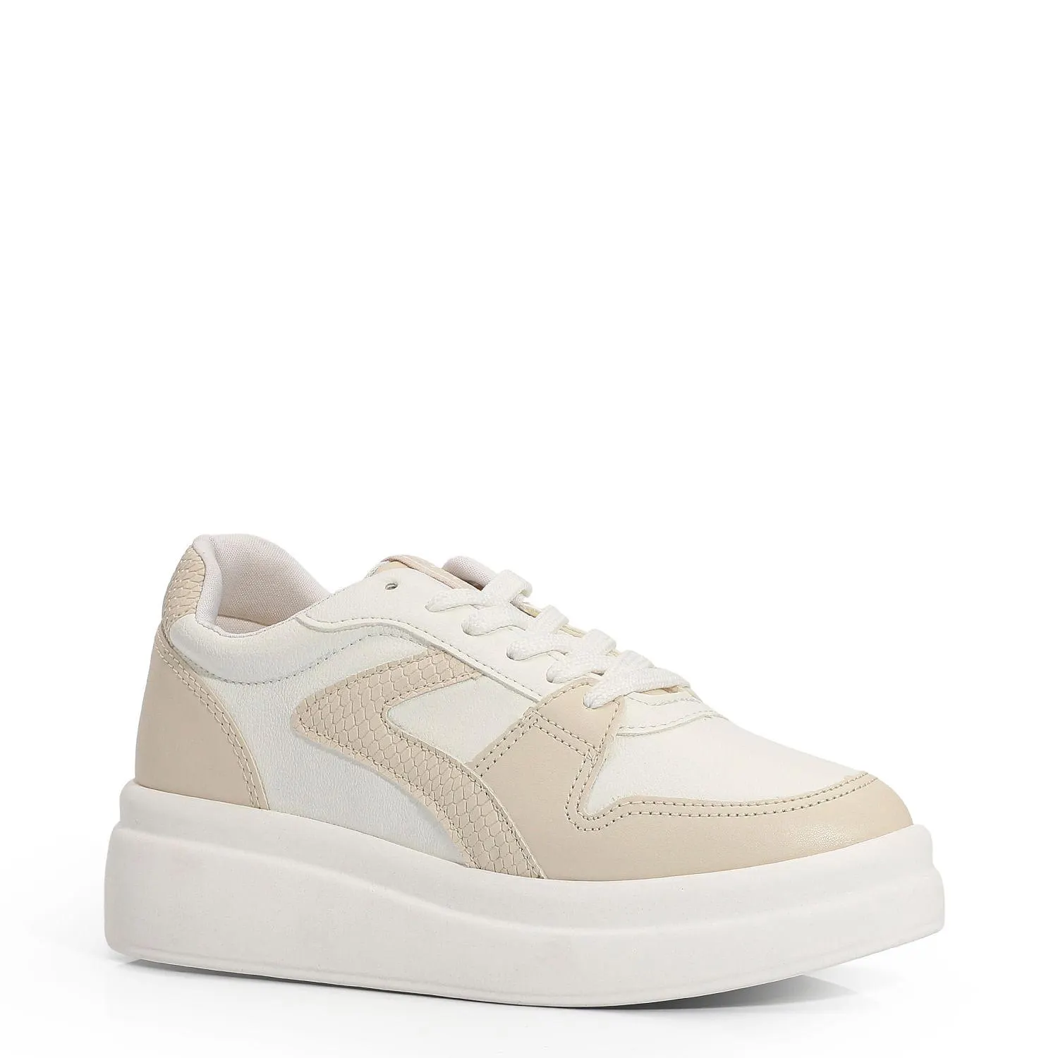 Tênis Flatform Alt Branco/Bege