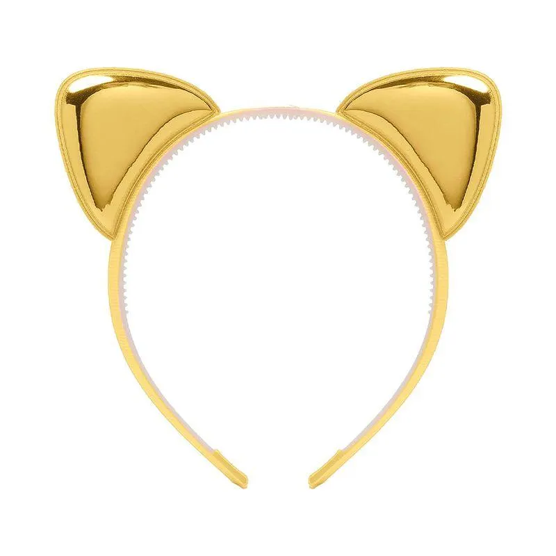 Tiara Gatinha Vinil Dourado - Cromus