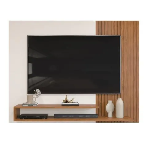 Painel para TV até 50 Polegadas Nando 1,36m Freijó / Off White DJ Móveis