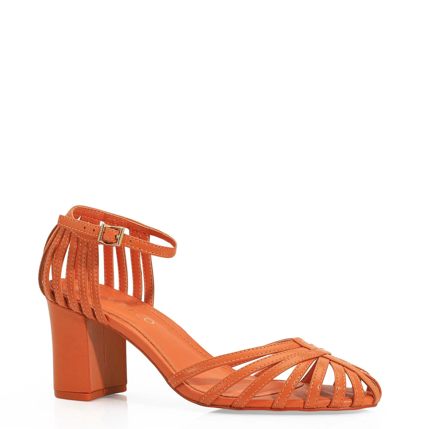 Scarpin Couro Laranja