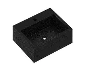 Cuba de Banheiro Quadrada quadra 44,5x36,5cm Preto Móveis Bosi